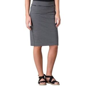 Toad&Co Paseo Skirt Light Ash‎ Striped Knit Stretch Casual Pencil Skirt S